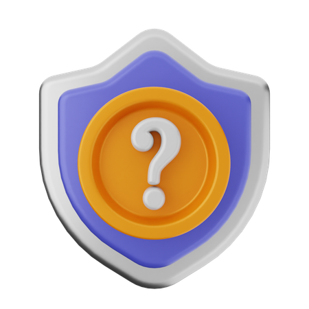 Question Shield Protection  3D Icon