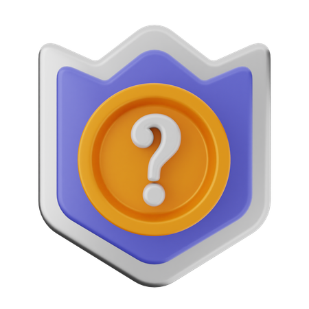 Question Shield Protection  3D Icon