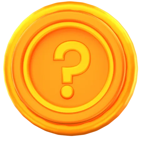 Question task coin  3D Icon