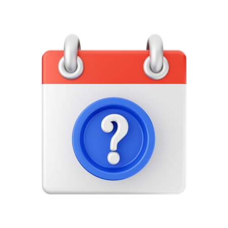 Questionmark Calendar 3D Icon