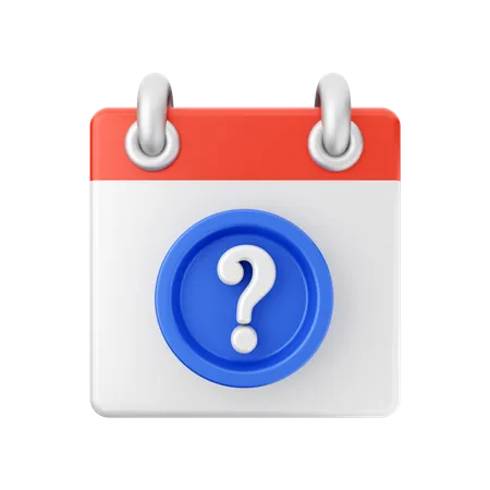 Questionmark Calendar  3D Icon