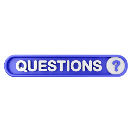 Questions Text Button  3D Icon