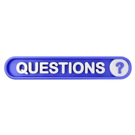 Questions Text Button  3D Icon