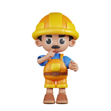 Quiet Builder  3D Illustration