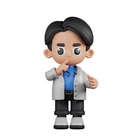 Quiet Doctor  3D Illustration