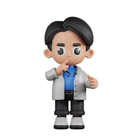 Quiet Doctor  3D Illustration