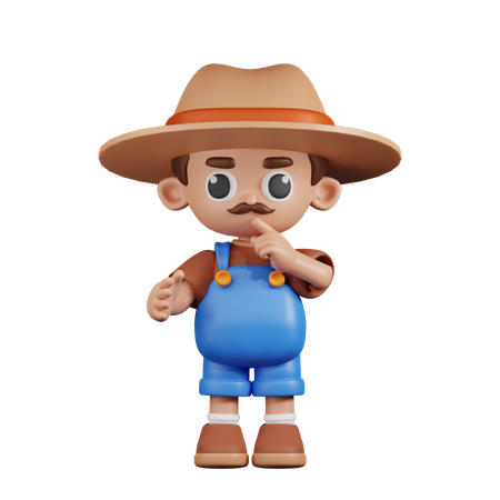 Quiet Farmer  3D Illustration