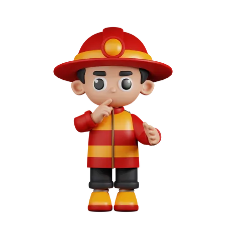 Quiet Fireman  3D Illustration