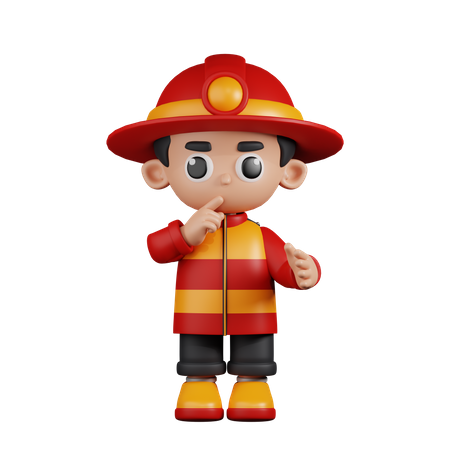 Quiet Fireman  3D Illustration