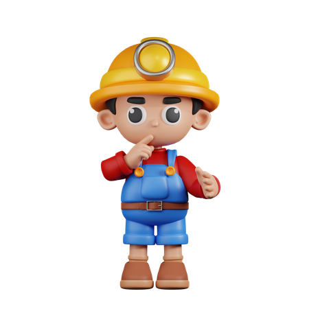 Quiet Miner  3D Illustration