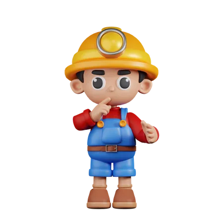 Quiet Miner  3D Illustration