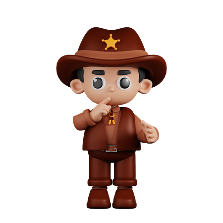 Quiet Sheriff  3D Illustration