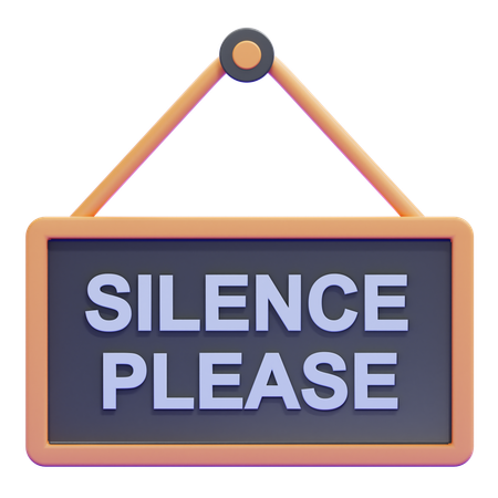 Quiet Sign  3D Icon