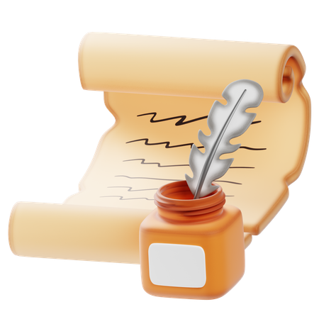 Quill and Ink  3D Icon