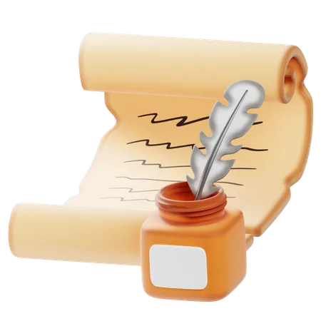 Quill and Ink  3D Icon