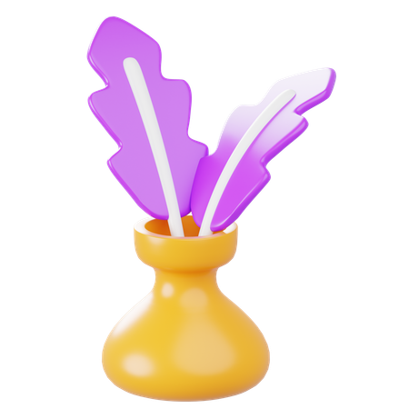 Quill And Inkpot  3D Icon