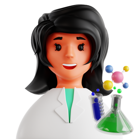 Mujer química  3D Icon