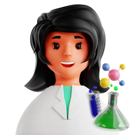 Mujer química  3D Icon