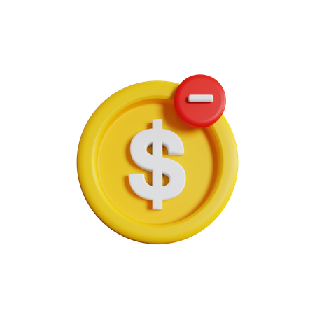 Quitar dolar  3D Icon