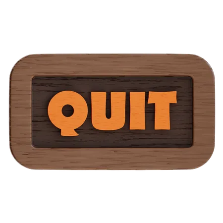Bouton quitter  3D Icon