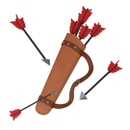 Leather Quiver For Arrows 3D Icon