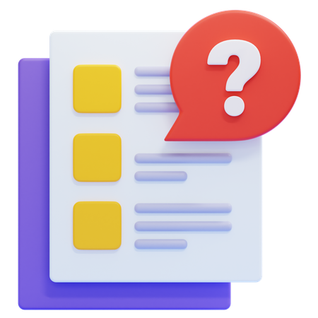 Quiz  3D Icon