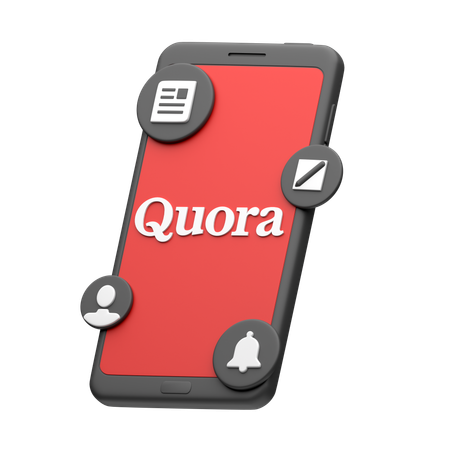 Quora sur smartphone  3D Icon