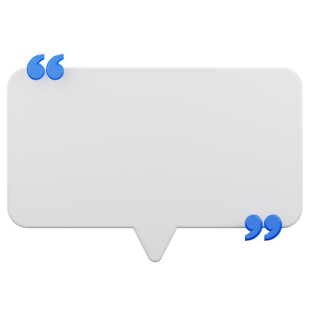 Quotation Bubble Chat  3D Icon