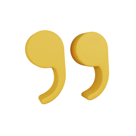 Quotation Mark 3 D Icon Contains PNG BLEND GLTF And OBJ Files 3D Icon