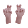 free 3d quotation mark hand gesture 