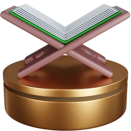 3 D Rendering Islamic Book On The Podium Isolated 3D Icon