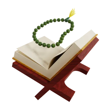 Quran book with beads  3D Illustration