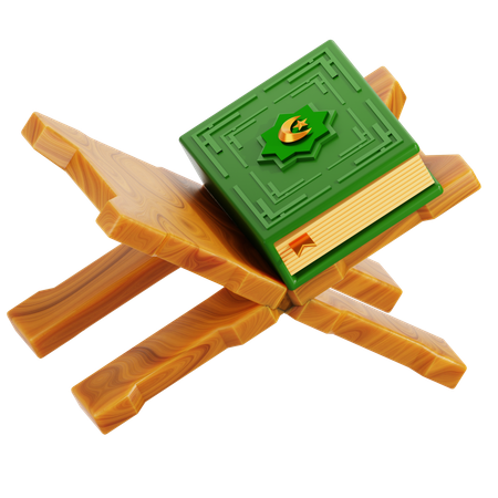 Quran On Wooden Table  3D Icon