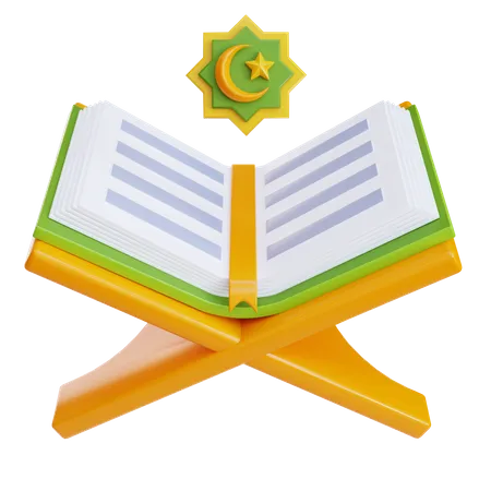 Quran 3 D Illustration Suitable For Your Projects Related To Islamic Muslim And Ramadan Theme 3D Icon
