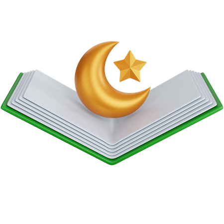 Quran With Moon  3D Icon