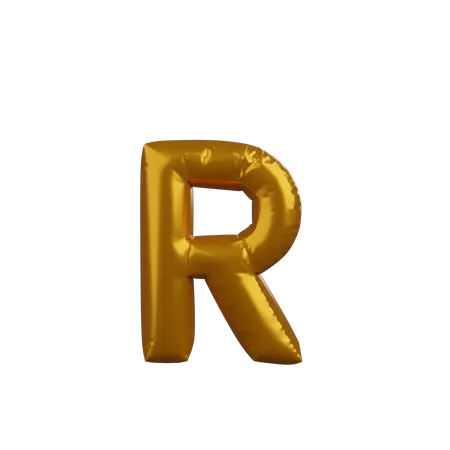 3 D Illustration Of Golden Balloon Concept Alphabet R 3D Illustration