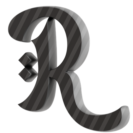 R アルファベット  3D Icon
