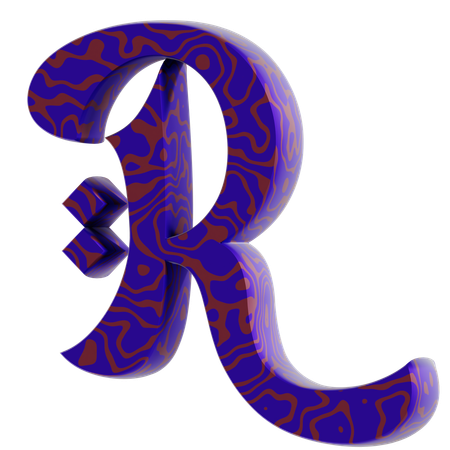 R アルファベット  3D Icon