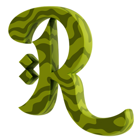 R アルファベット  3D Icon