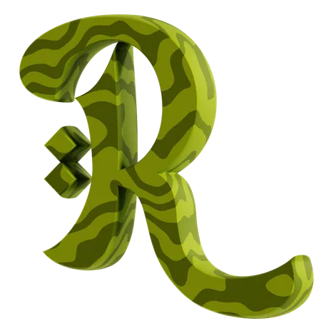 R アルファベット  3D Icon
