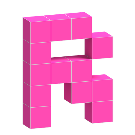 R アルファベット  3D Icon
