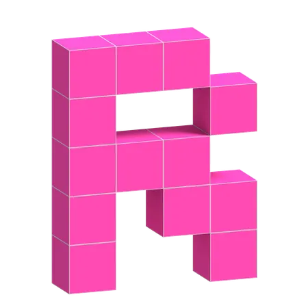 R アルファベット  3D Icon