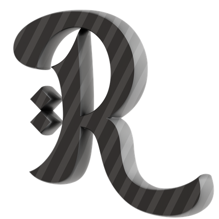 R Alphabet  3D Icon