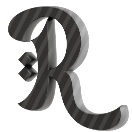 R Alphabet  3D Icon