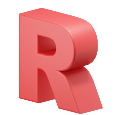 R Alphabet  3D Icon