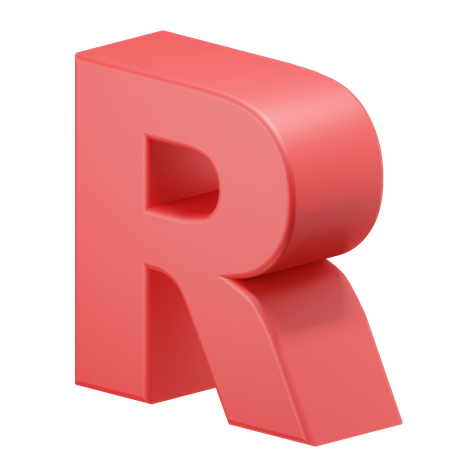 R Alphabet  3D Icon