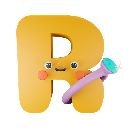 R Alphabet 3D Illustration