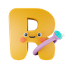 r alphabet 3d logo
