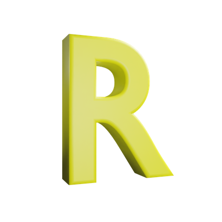 R Alphabet 3D Icon