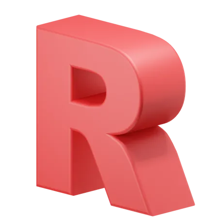 R Alphabet 3D Icon